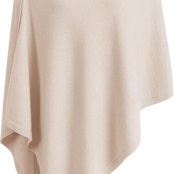 Women's Versatile Knitted Shawls Scarf Poncho Sweater with Buttons Lightweight S